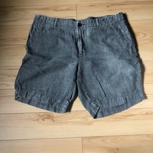 Black Brown Washed Grey Linen Short